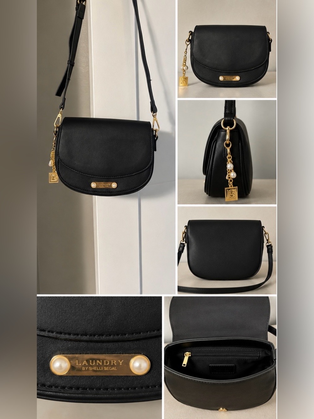 Black Leather Crossbody Bag - Laundry by Shelli Segal